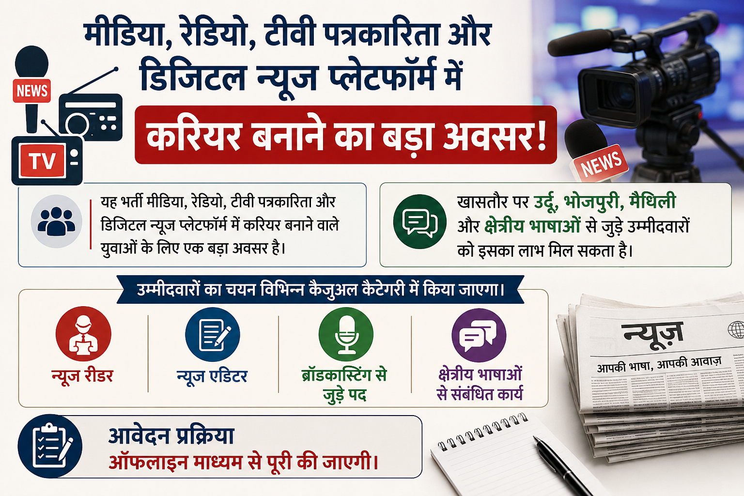 दूरदर्शन पटना में निकली न्यूज रीडर, एडिटर जैसे कई पदों की कैजुअल वैकेंसी..ऐसे करें अप्लाई